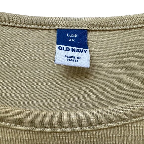 Old Navy Luxe Tee Plus Size 2X Soft Viscose Short Sleeve Womens Top Green - Picture 3 of 6